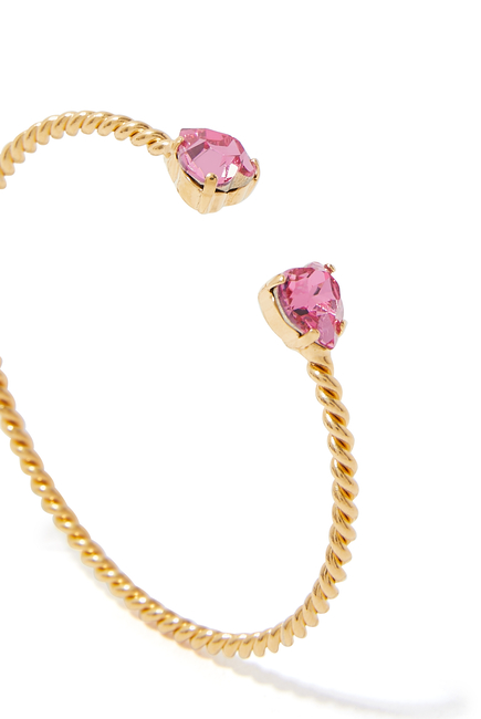 Valentina Heart Bracelet, 18k Gold-Plated Brass & Crystals